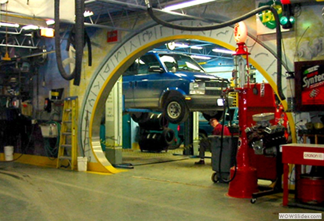 Inside look of the auto center